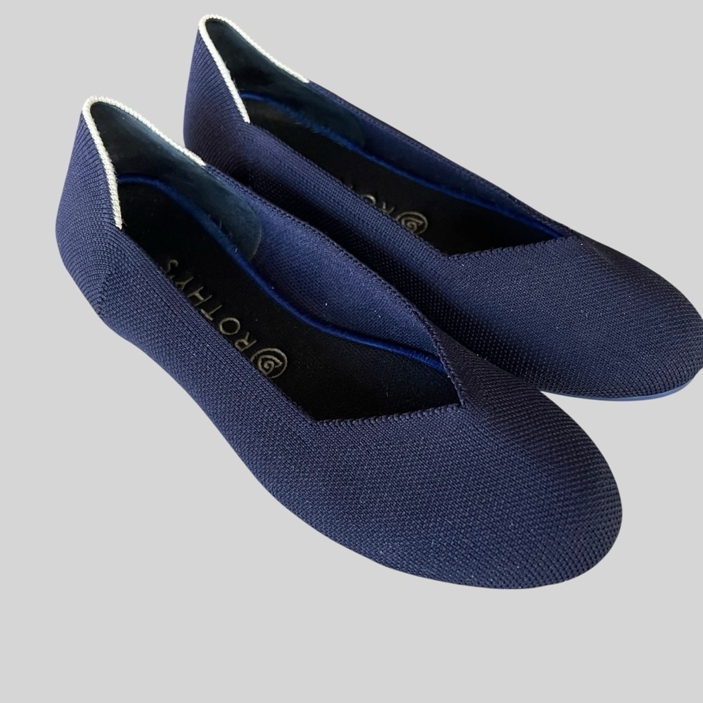 ROTHY’S Shoes THE FLAT Blue Knit Round Toe Slip On Balle